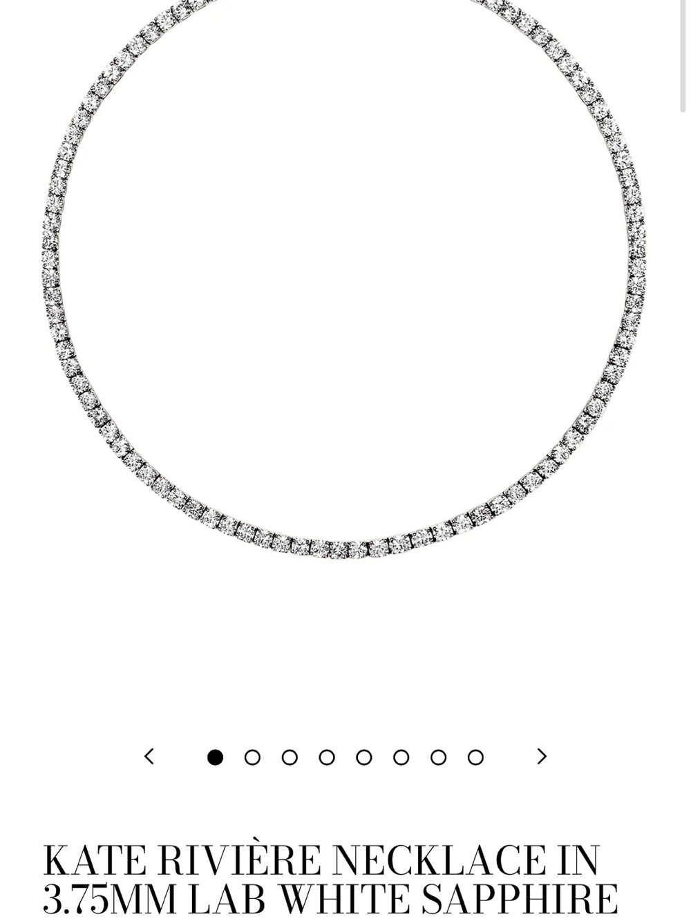 3.75mm Lab White Sapphire Tennis Necklace - White
